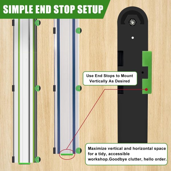 FBULWSEC Track Saw Guide Holder Wall Mount Alloy Steel-5