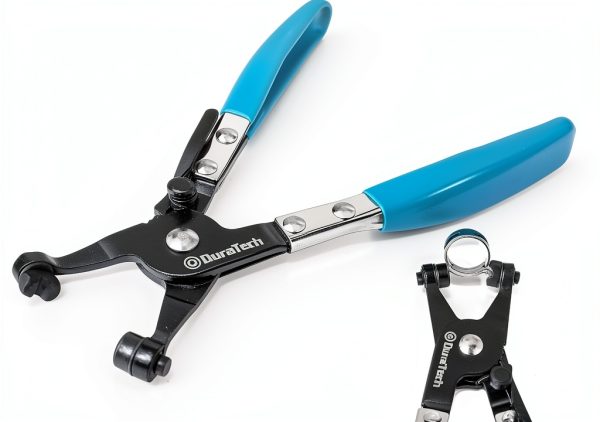 DURATECH Hose Clamp Pliers Swivel Flat Band with Ergonomic PVC Handle-0