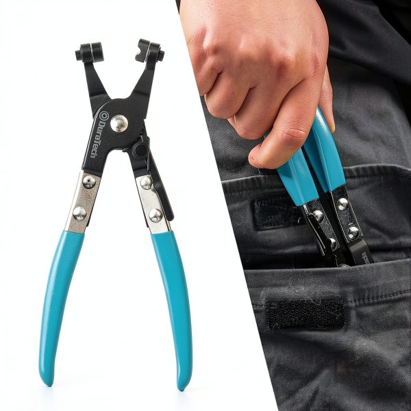 DURATECH Hose Clamp Pliers Swivel Flat Band with Ergonomic PVC Handle-1