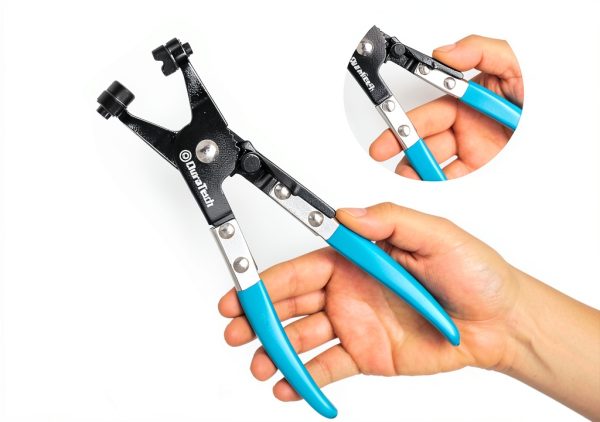 DURATECH Hose Clamp Pliers Swivel Flat Band with Ergonomic PVC Handle-4